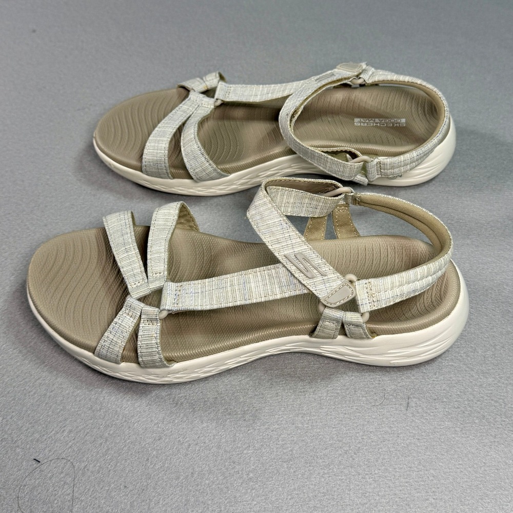 Skechers Womens On-the-GO 600 Goga Mat Strappy Sandals Size 8 Taupe 16182 - Picture 5 of 9